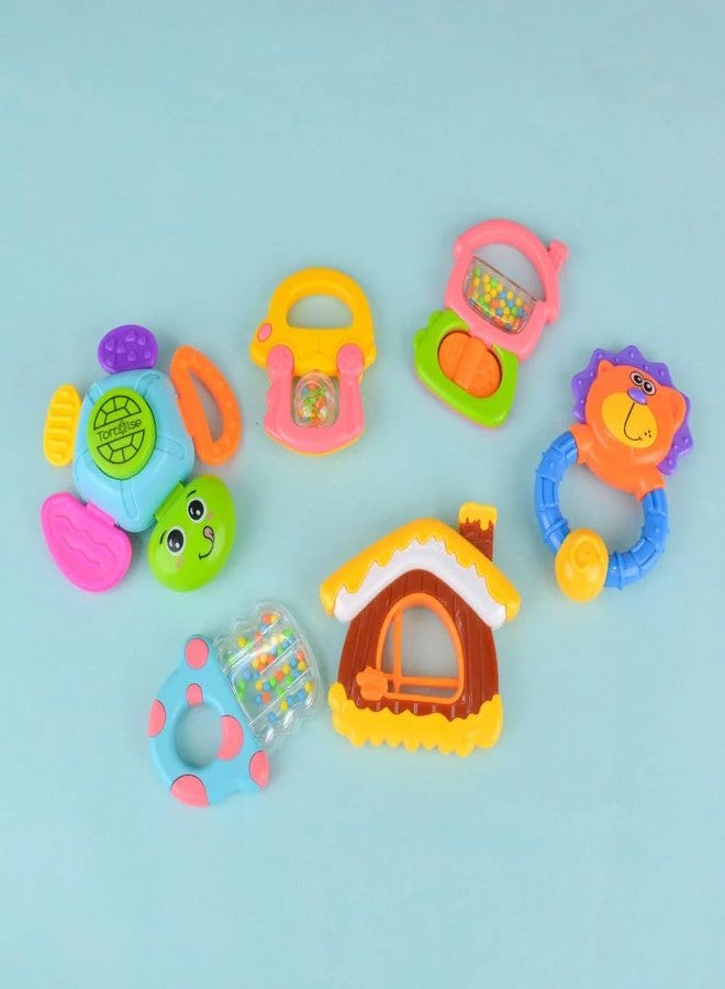 Fratelli Rattle Toys for Babies - Colorful Attractive Teethers for 0-12 Months Newborns - 5pc Train Set with Fun Colors & Soft Texture - Image 3